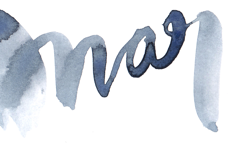 Brush script illustration, marts